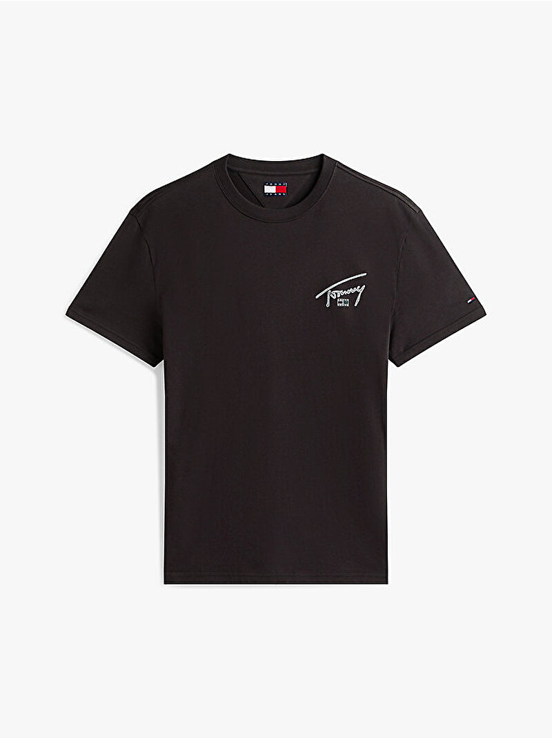 Erkek TJM Regular Sign Backprint T-shirt Siyah DM0DM22320BDS
