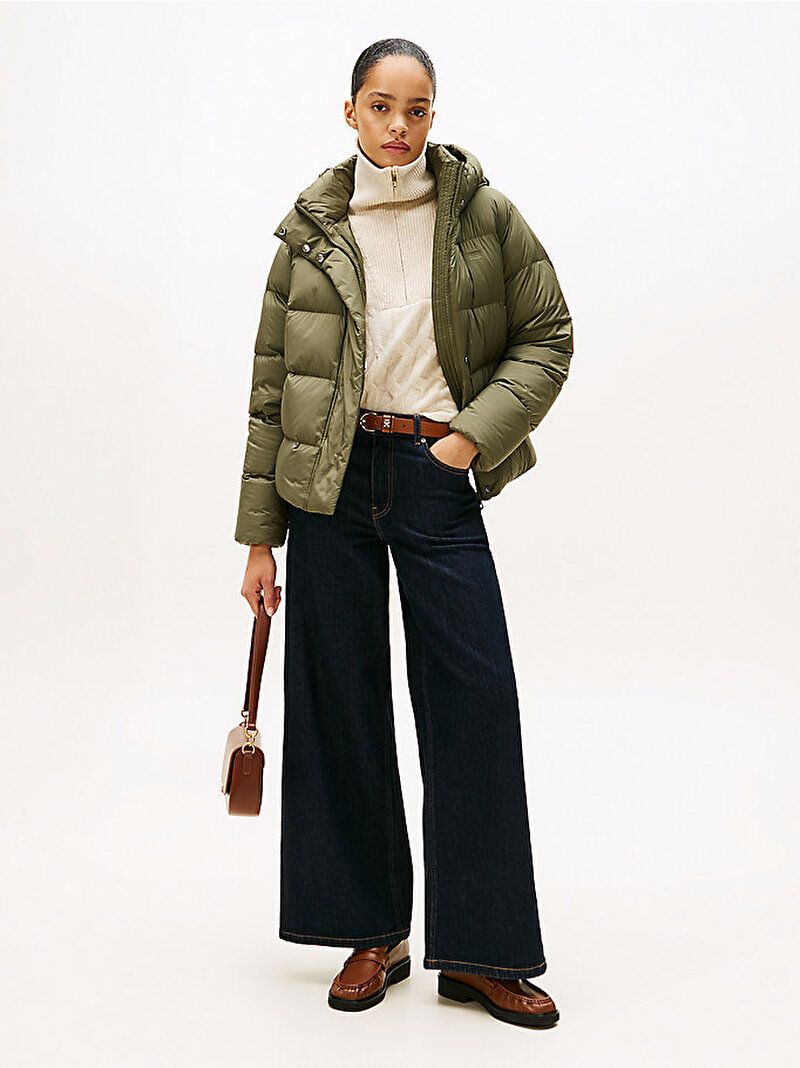 Kadın Modern Down Regular Puffer Mont Yeşil WW0WW45739MSH