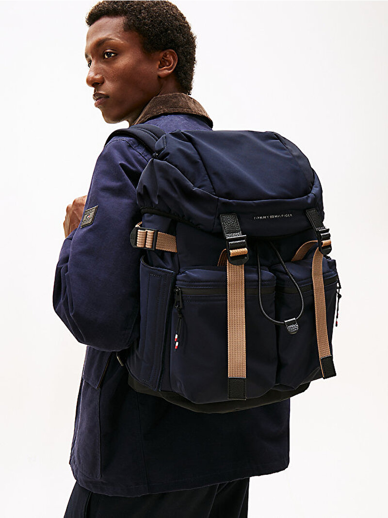 Erkek TH Travel Flap Sırt Çantası Lacivert AM0AM14038DW6