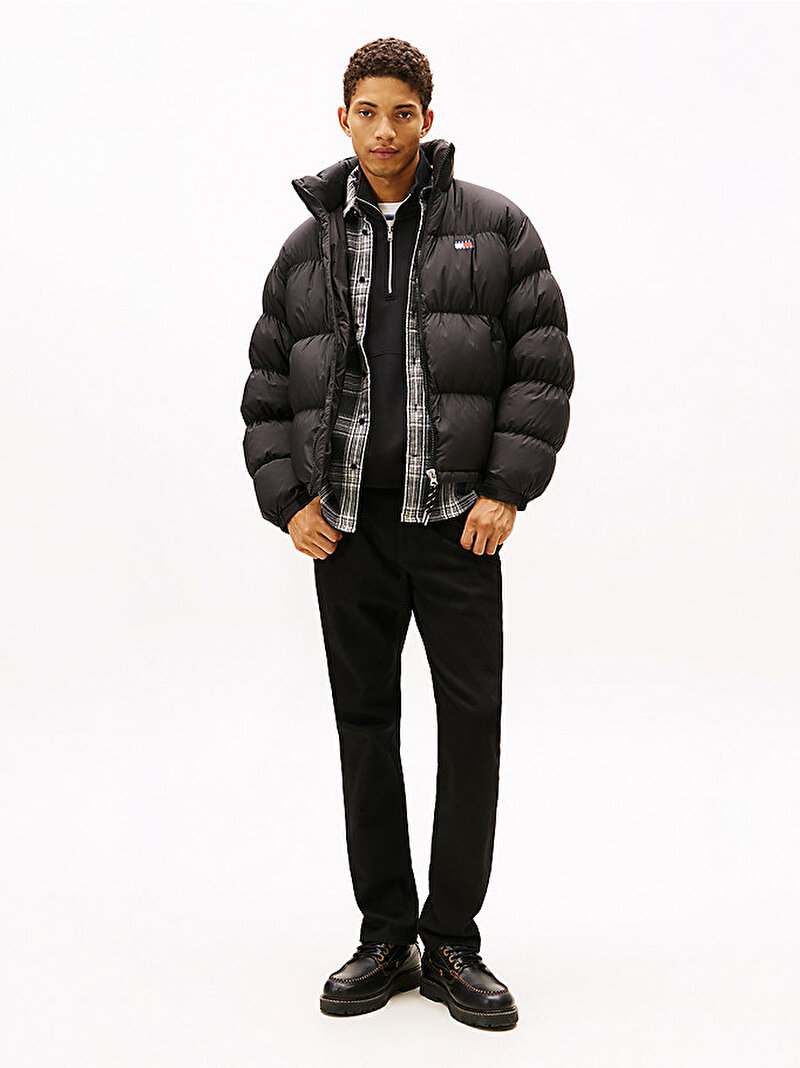 Erkek TJM Soft Alaska Down Puffer Mont Siyah DM0DM22292BDS