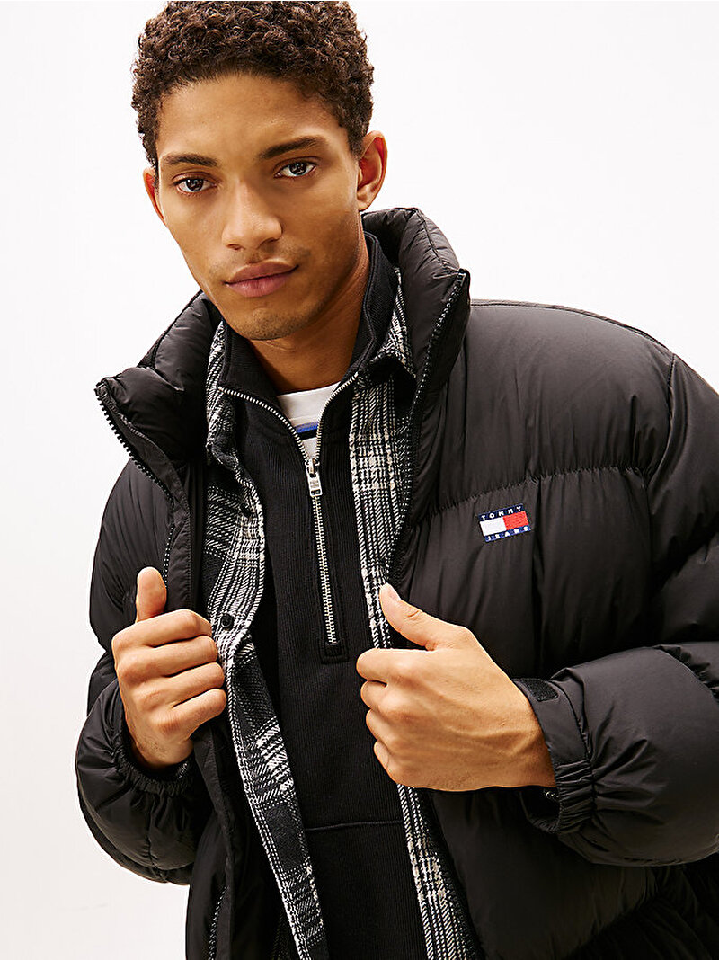 Erkek TJM Soft Alaska Down Puffer Mont Siyah DM0DM22292BDS