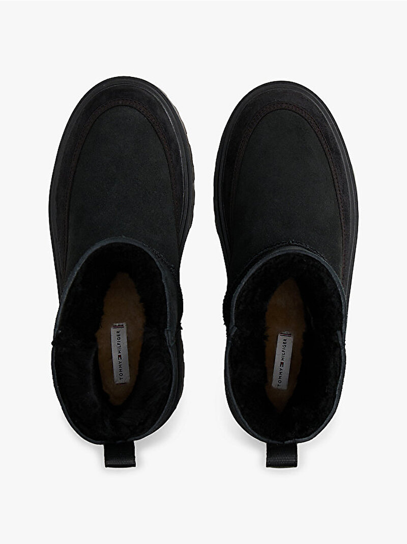 Kadın Real Shearling Laceup Bot Siyah FW0FW08997BDS