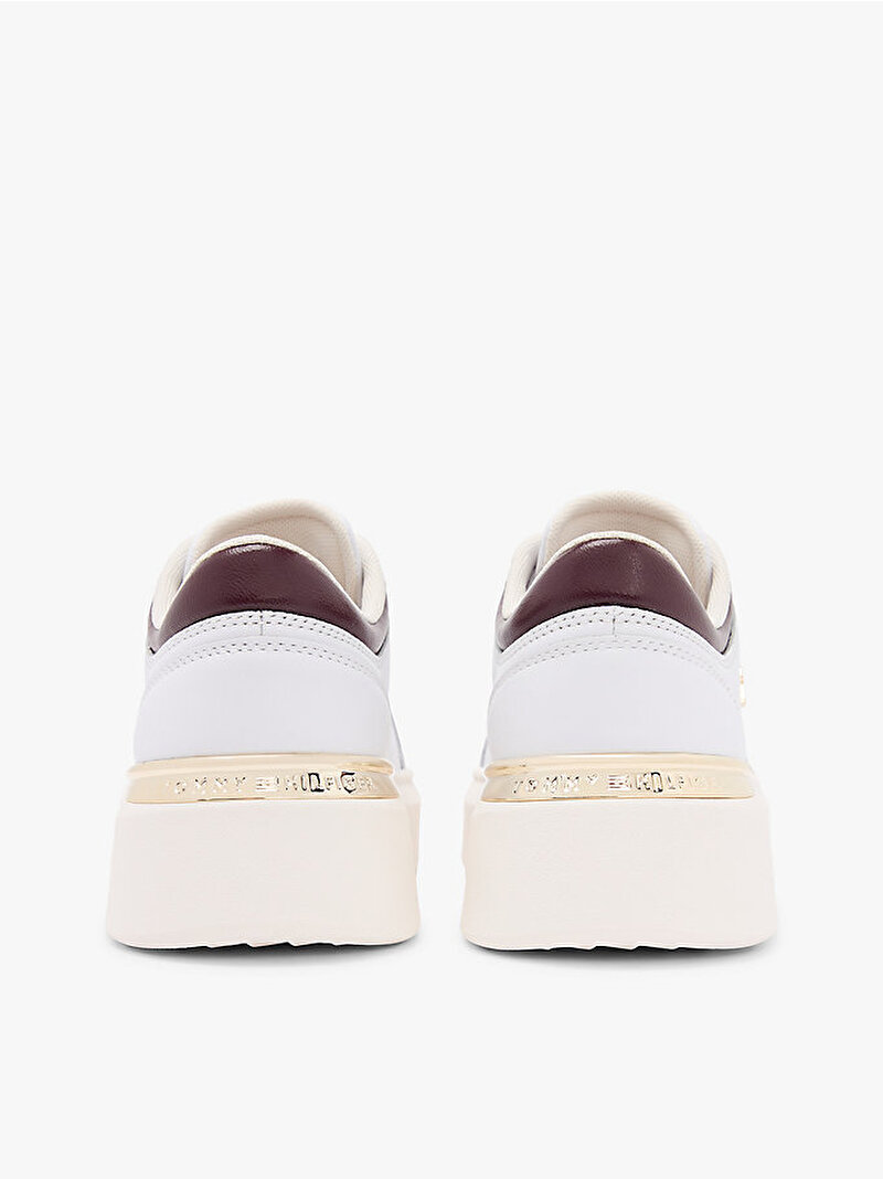 Kadın Shiny Leather Platform Sneaker Beyaz FW0FW0936401W