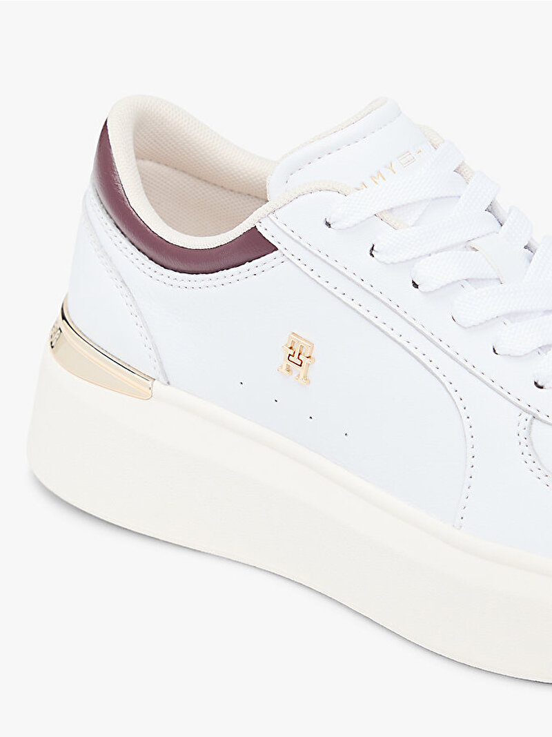 Kadın Shiny Leather Platform Sneaker Beyaz FW0FW0936401W