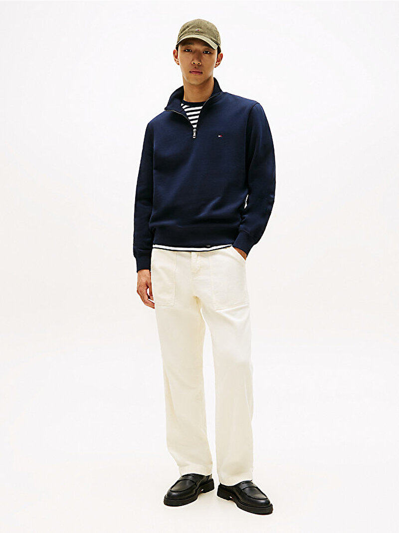 Erkek Essential Fleece Sweatshirt Lacivert MW0MW37233DW5