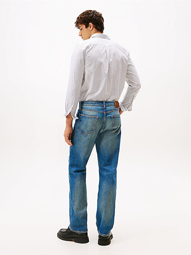 Erkek Relaxed River Straight Jean Pantolon Mavi MW0MW403691A9