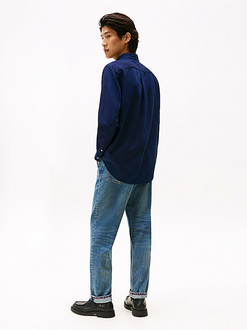 Erkek Flannel Indigo Gömlek Lacivert MW0MW404990GY