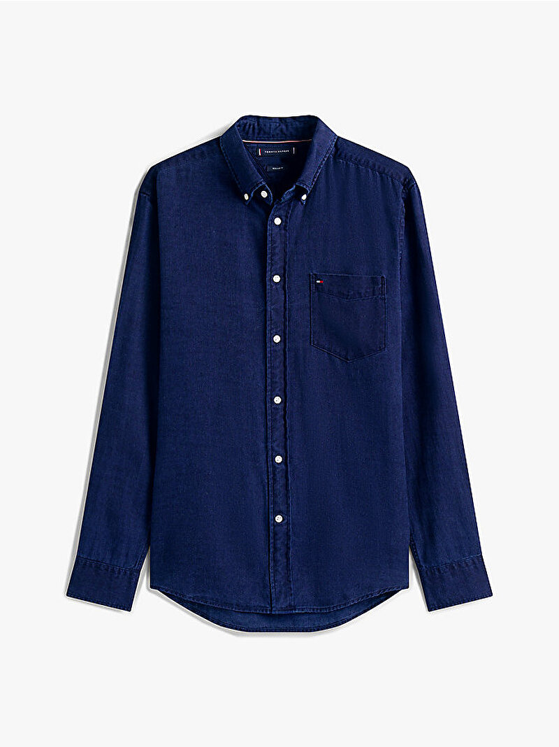 Erkek Flannel Indigo Gömlek Lacivert MW0MW404990GY