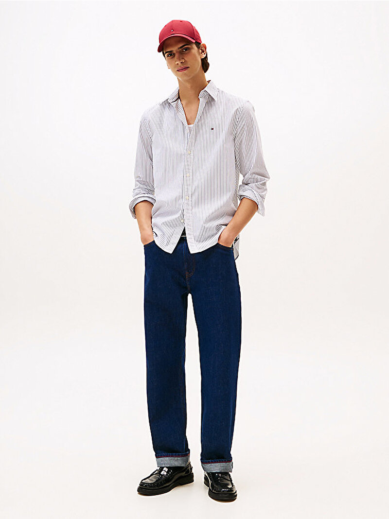 Erkek Core Hairline Poplin Gömlek Beyaz MW0MW413990FA