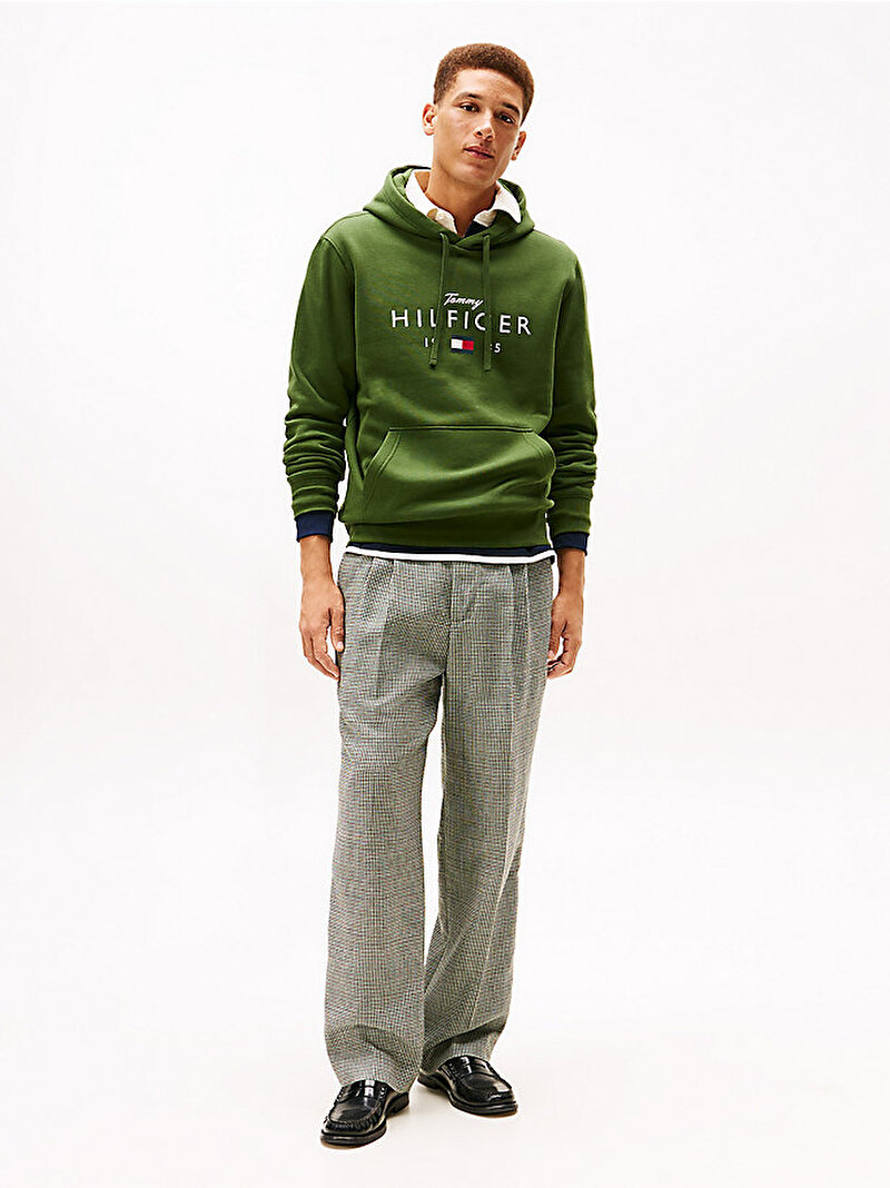 Erkek Brand Love Big Sweatshirt Yeşil MW0MW41427L01