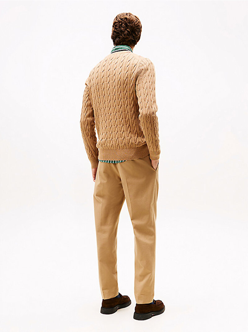 Erkek Classic Cotton Cable Kazak Bej MW0MW41515RE5