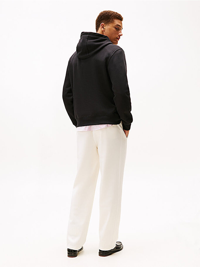 Erkek Tommy Embro Flag Sweatshirt Siyah MW0MW42735BDS