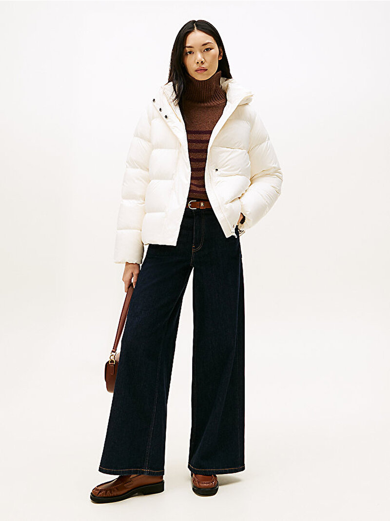 Kadın Modern Down Regular Puffer Mont Beyaz WW0WW45739YA8