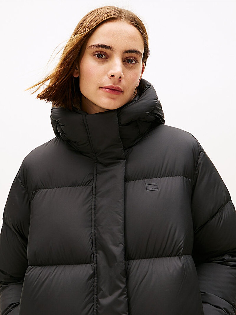 Kadın Modern Down Puffer Mont Siyah WW0WW46536BDS