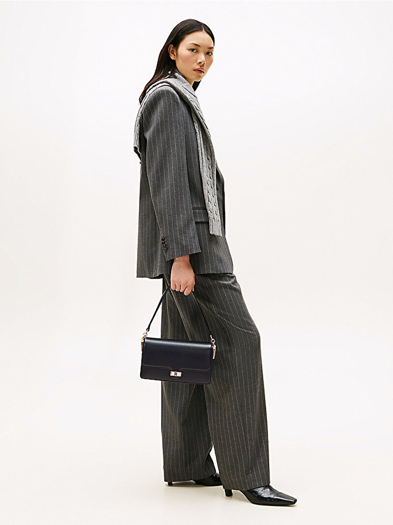 Kadın TH Heritage Çapraz Çanta Siyah AW0AW18029BDS