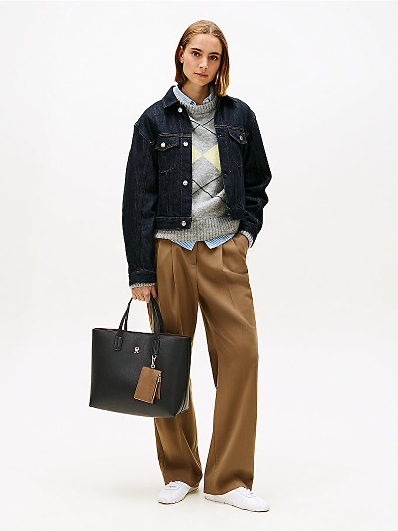 Kadın TH Icon Satchel Çanta Siyah AW0AW18122BDS