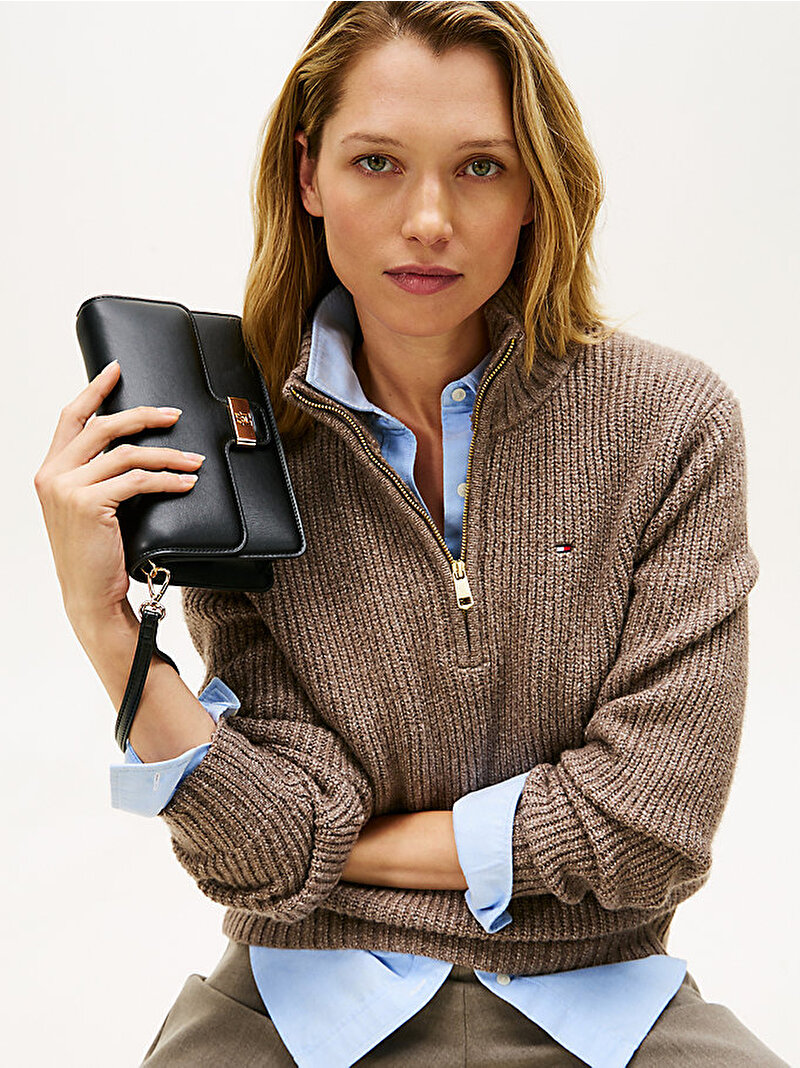 Kadın TH Heritage Clutch Çanta Siyah AW0AW18288BDS