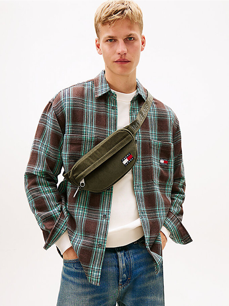 Erkek TJM Essential Daily Cord Bel Çantası Yeşil AM0AM13871GY1