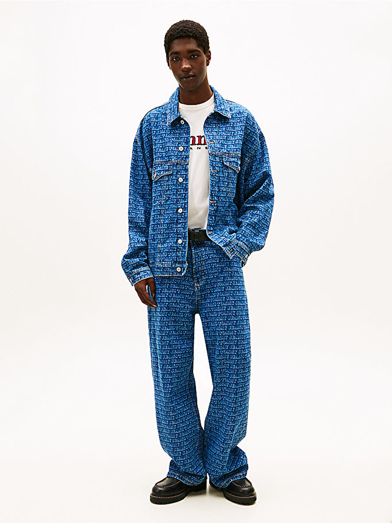 Erkek Theo Oversize Trucker Denim Ceket Mavi DM0DM222681A5