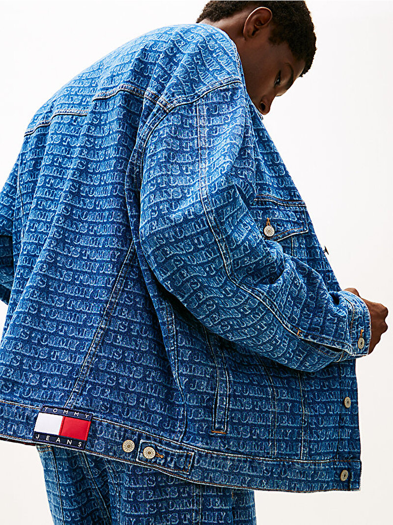 Erkek Theo Oversize Trucker Denim Ceket Mavi DM0DM222681A5