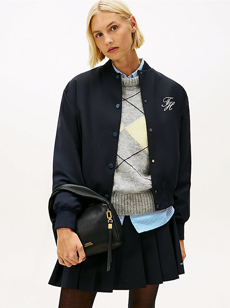 Kadın Cityh Leather Omuz Çantası Siyah AW0AW18150BDS