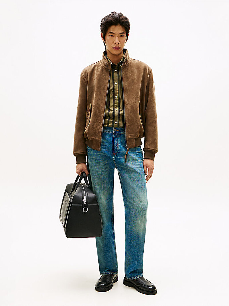 Erkek Nubuck Harrington Ceket Kahverengi MW0MW42976R07