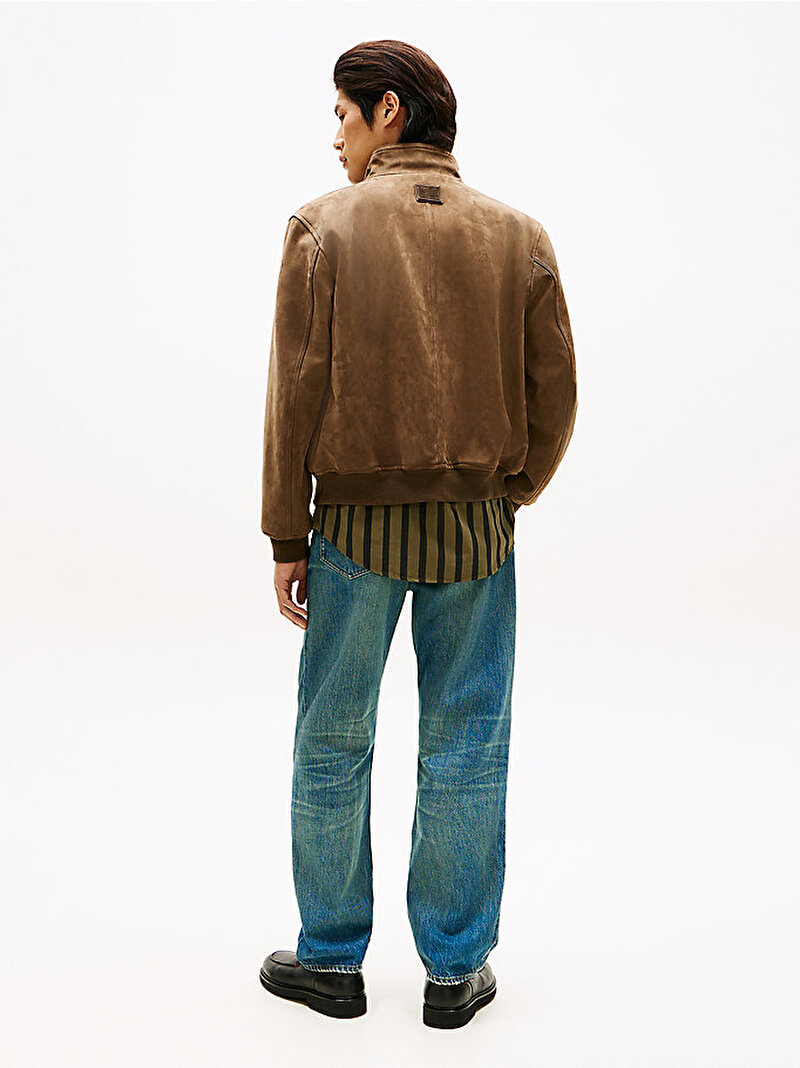 Erkek Nubuck Harrington Ceket Kahverengi MW0MW42976R07