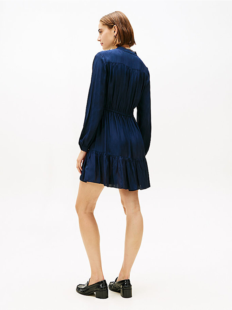 Kadın Fluid Jacquard Elbise Lacivert WW0WW48545C1G