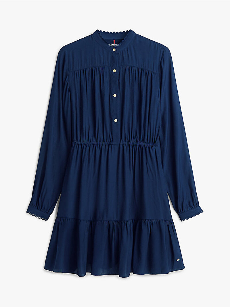 Kadın Fluid Jacquard Elbise Lacivert WW0WW48545C1G