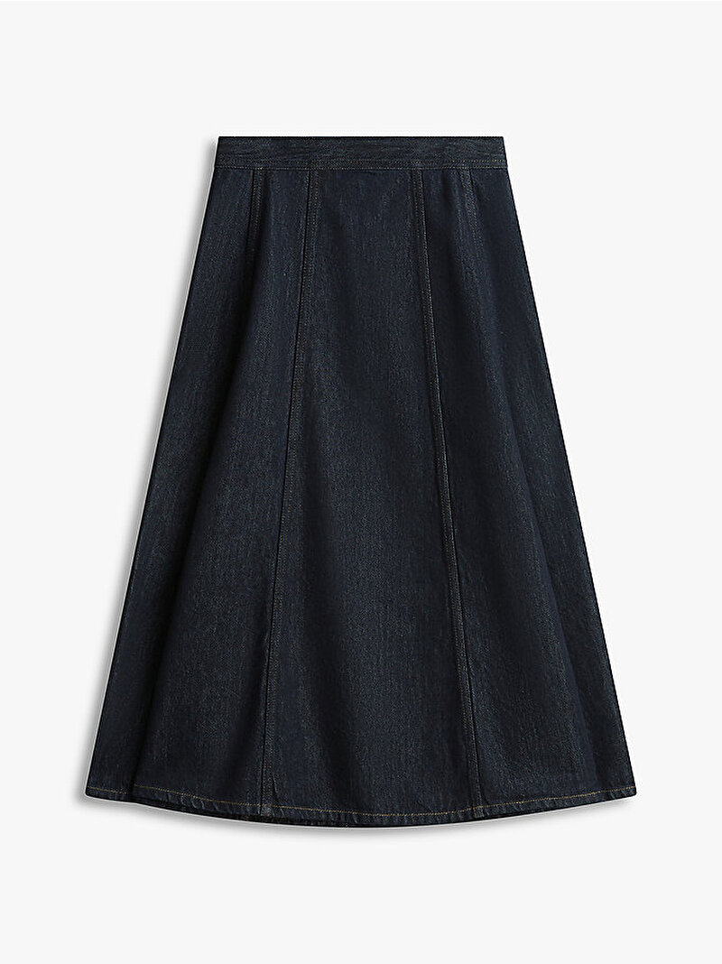 Kadın Denim Pure Flared Midi Etek Siyah WW0WW477301AP