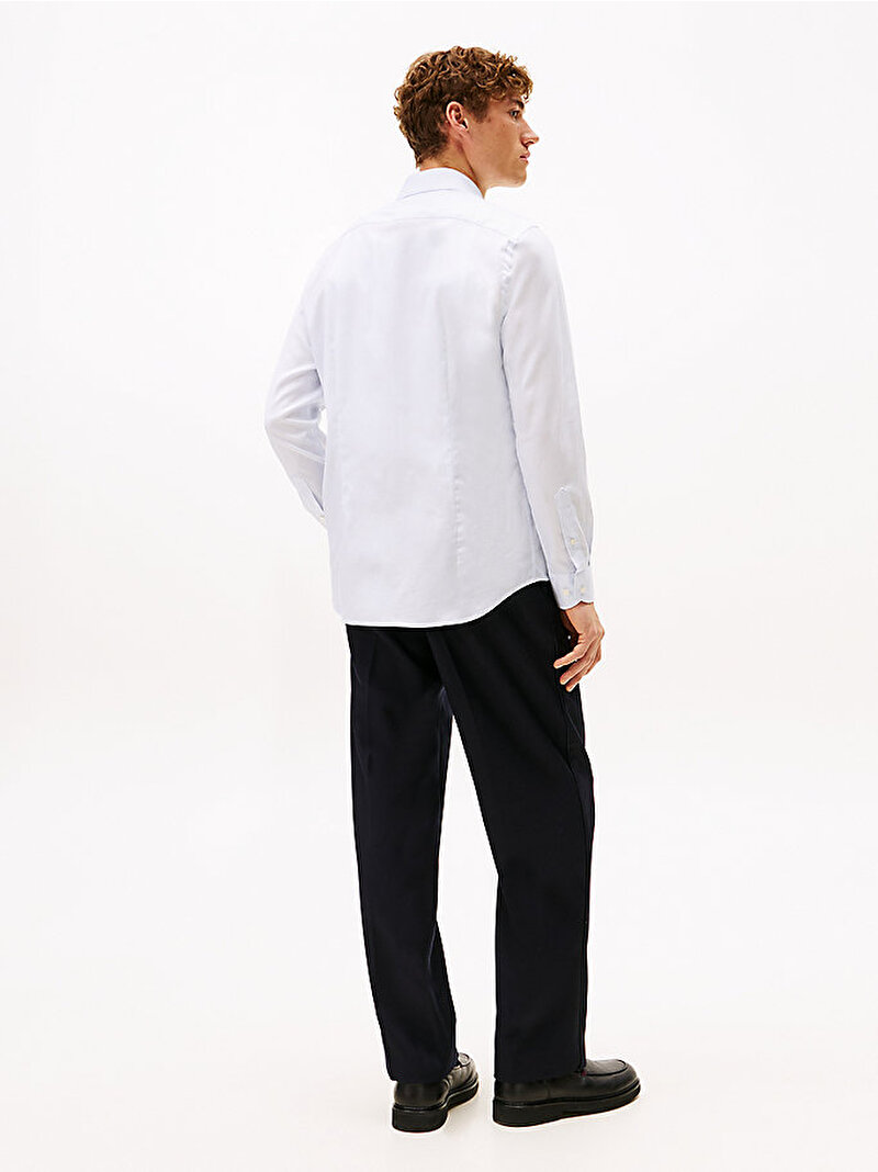 Erkek Flex Collar Dobby Gömlek Mavi MW0MW41827C1O