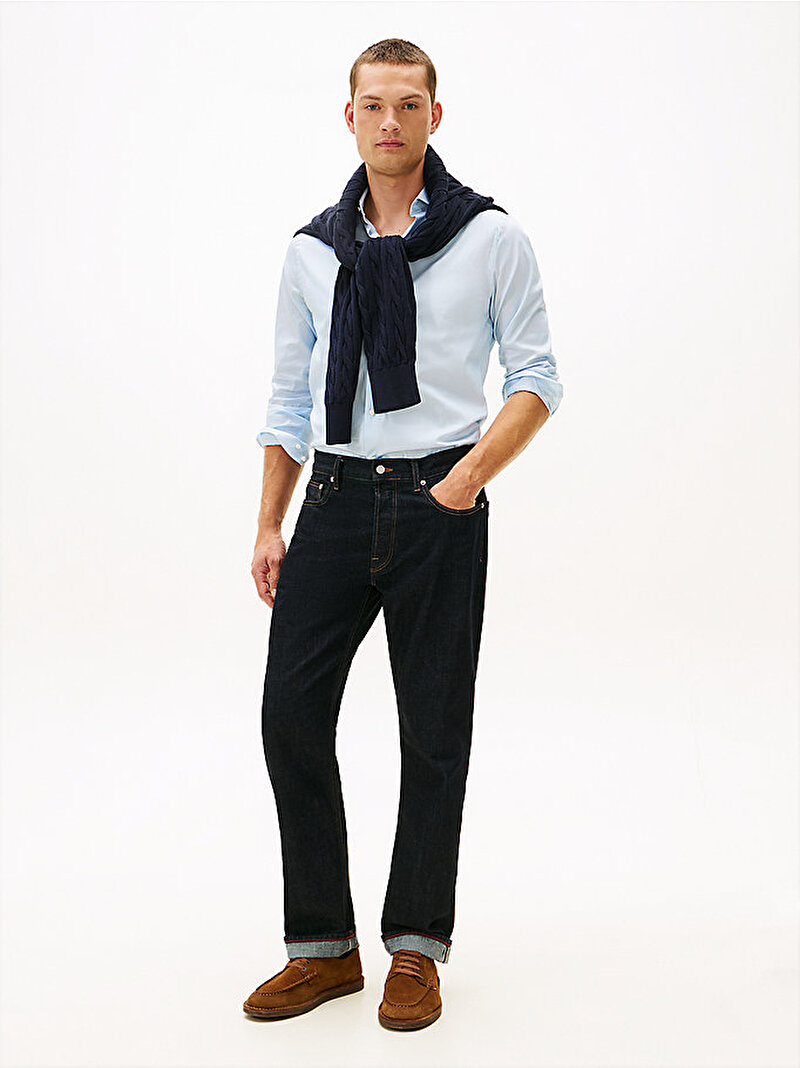 Erkek Flex Collar Mini Gömlek Mavi MW0MW41828C1O