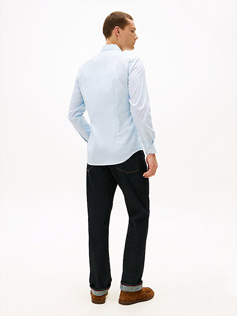 Erkek Flex Collar Mini Gömlek Mavi MW0MW41828C1O