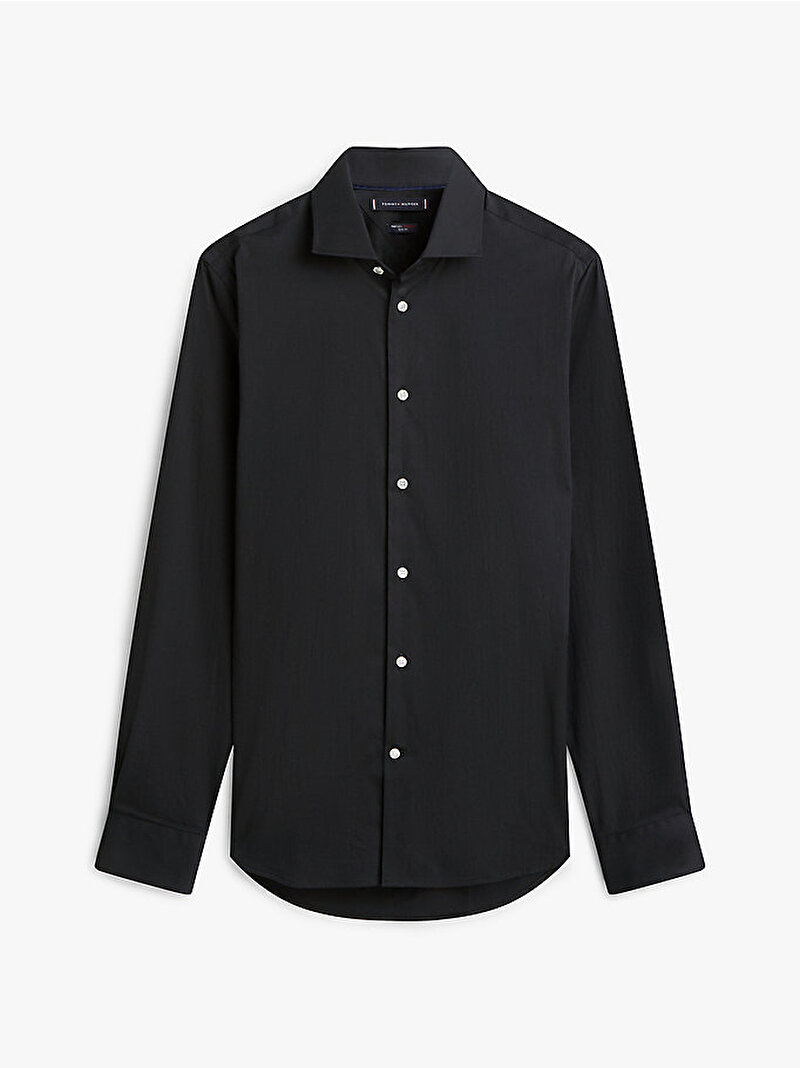 Erkek Flex Collar Solid Gömlek Siyah MW0MW42821BDS