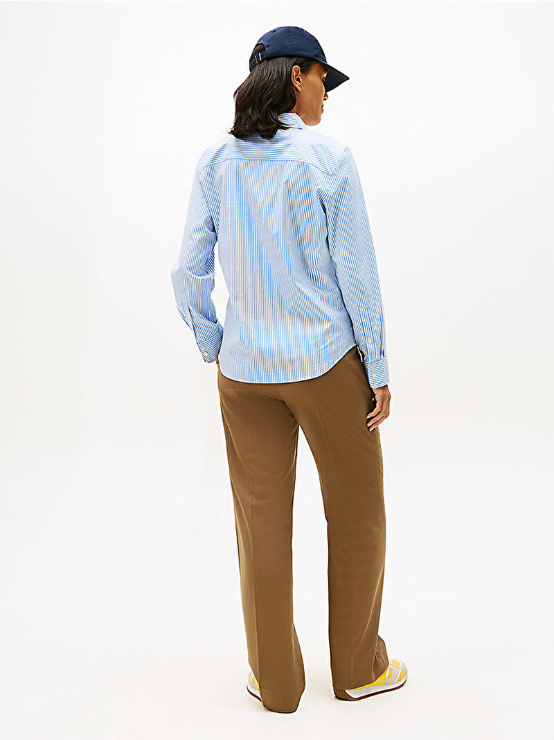 Kadın Essential Poplin Regular Gömlek Mavi WW0WW471690BC