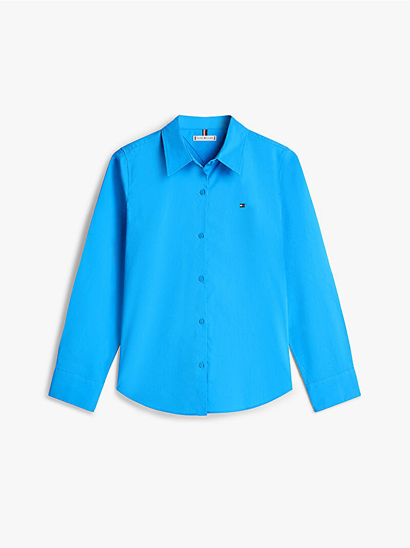 Kadın Essential Poplin Regular Gömlek Mavi WW0WW47169C4H