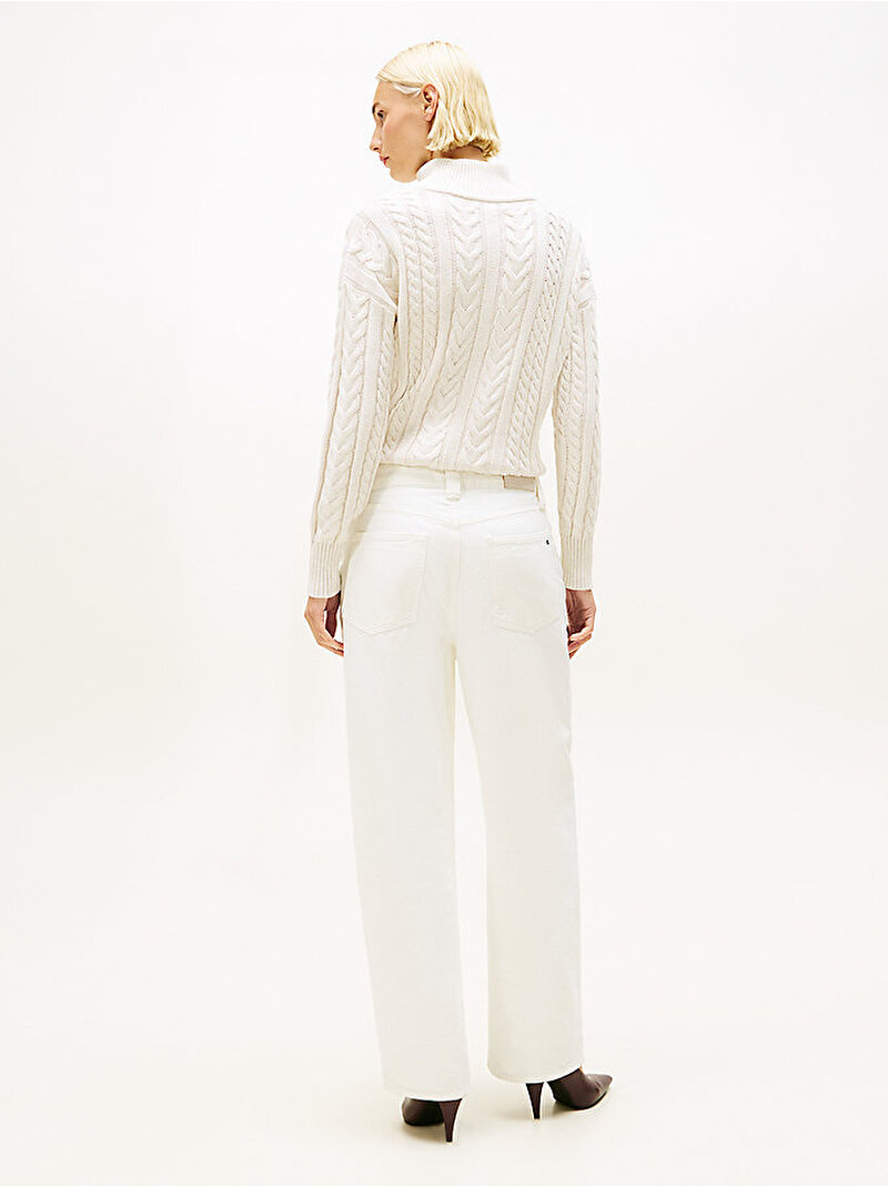 Kadın Denim Ecru Barrel Jean Pantolon Ekru WW0WW495001CD