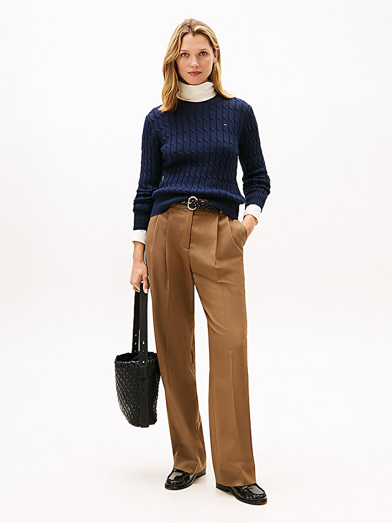 Kadın Cable Mid Kazak Lacivert WW0WW47644C1G