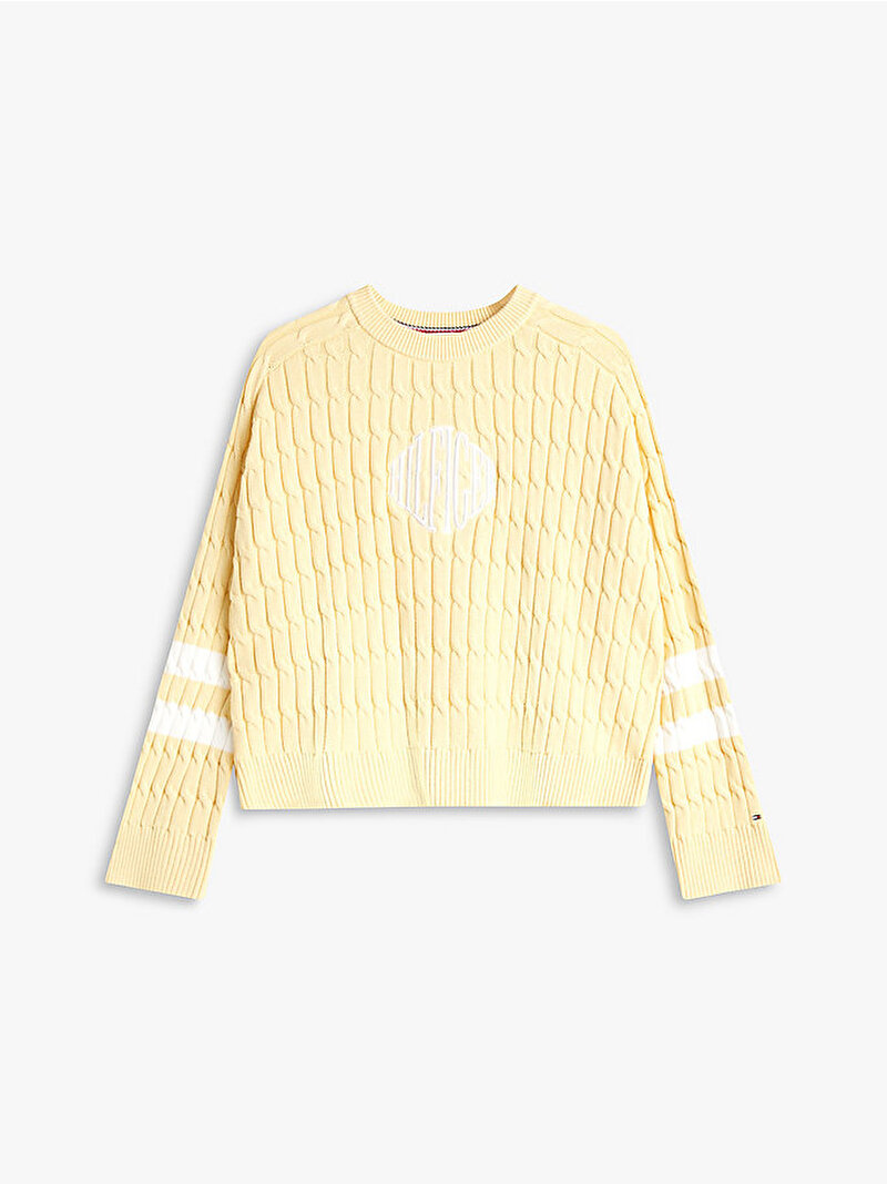 Kadın Textured Graphic Kazak Sarı WW0WW47633ZGI