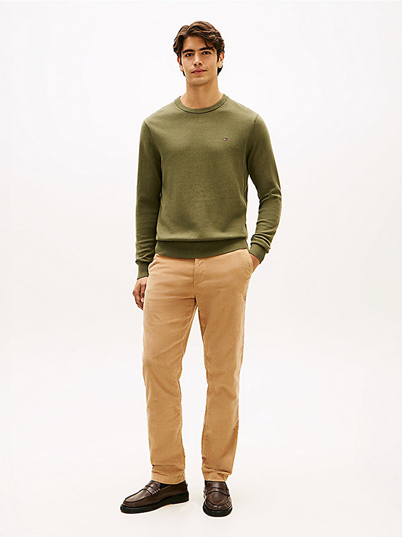 Erkek Pima Org Cotton Cashmer Kazak Yeşil MW0MW28046MT1