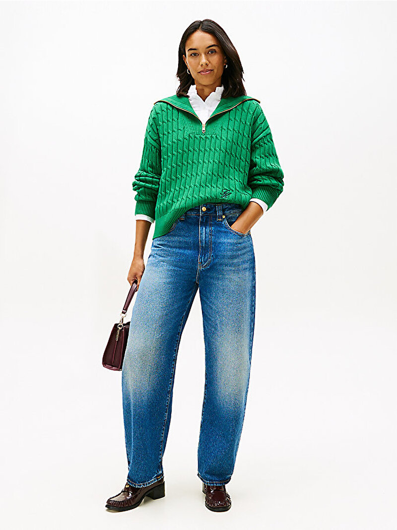 Kadın Cable Mid Kazak Yeşil WW0WW47643L4F