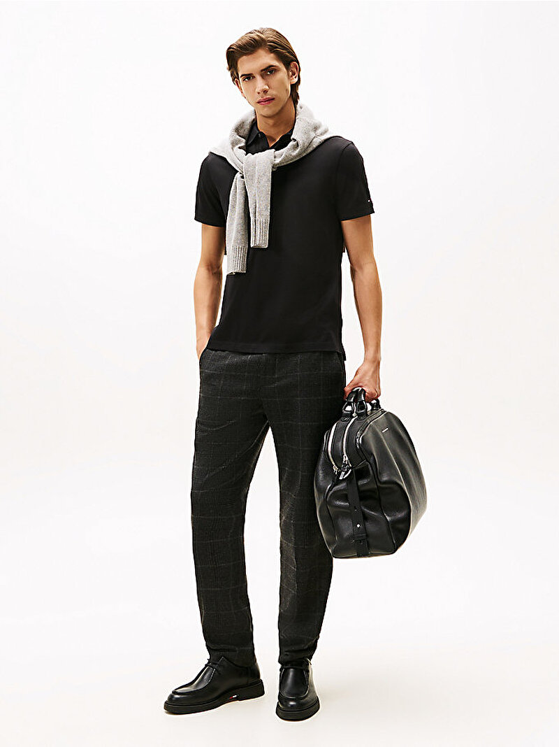 Erkek Hidden Placket Polo T-shirt Siyah MW0MW41513BDS