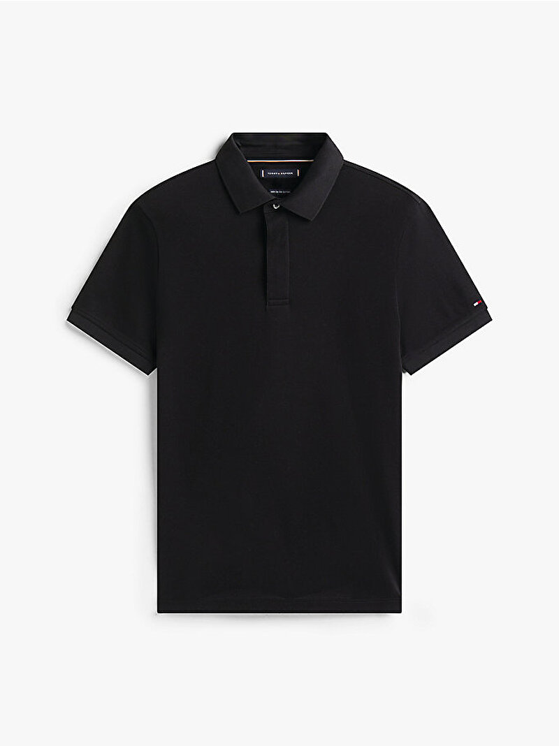 Erkek Hidden Placket Polo T-shirt Siyah MW0MW41513BDS