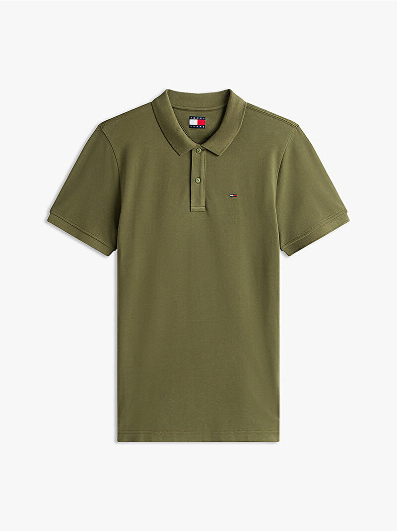Erkek TJM Slim Placket Polo T-shirt Yeşil DM0DM20676GY1