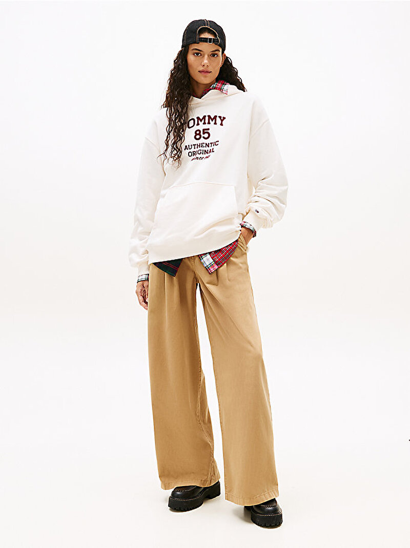 Kadın TJW Tommy 85 Hoodie Beyaz DW0DW22603YBH