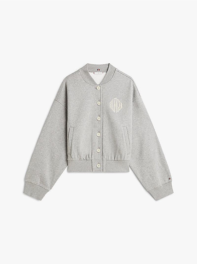 Kadın Varsity Fleece Bombe Sweatshirt Gri WW0WW47847P61