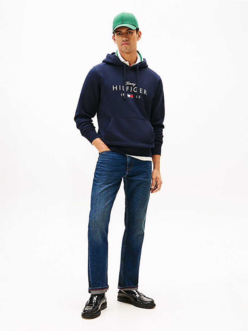 Erkek Brand Love Big Hilfiger Sweatshirt Lacivert MW0MW41427DW5