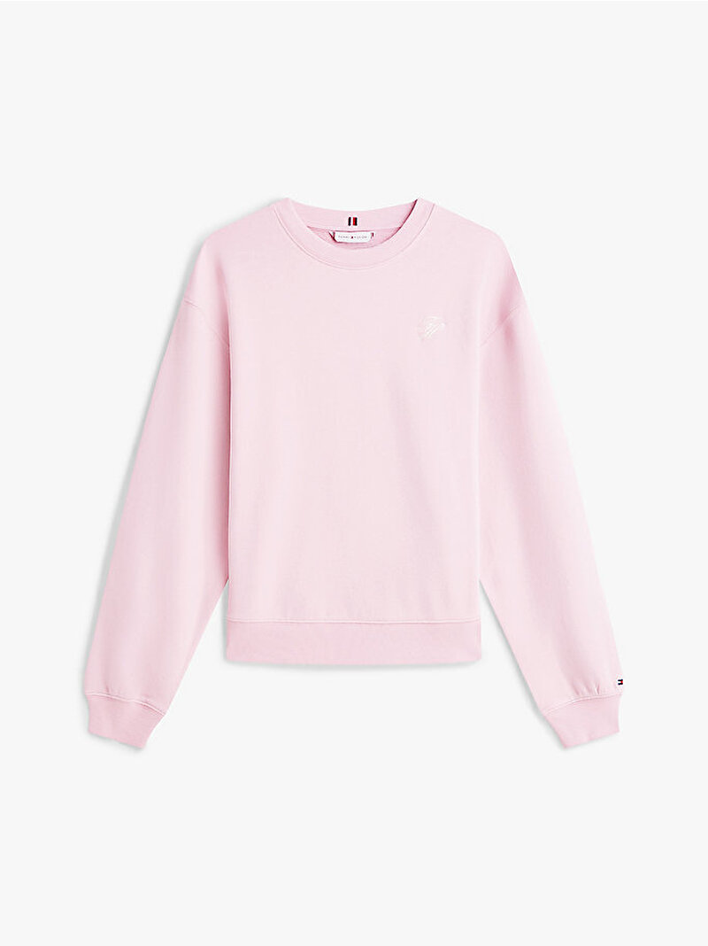 Kadın TH Regular Terry Sweatshirt Pembe WW0WW49418TPG