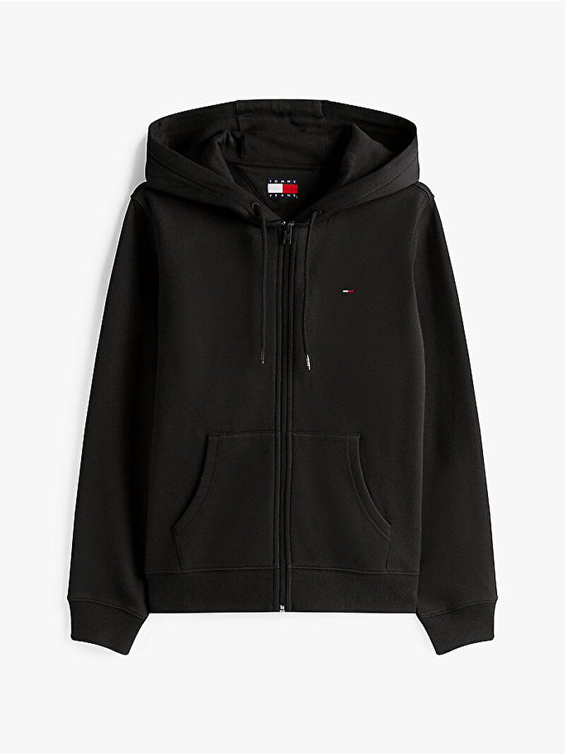 Kadın TJW Regular Flag Zip Sweatshirt Siyah DW0DW19729BDS