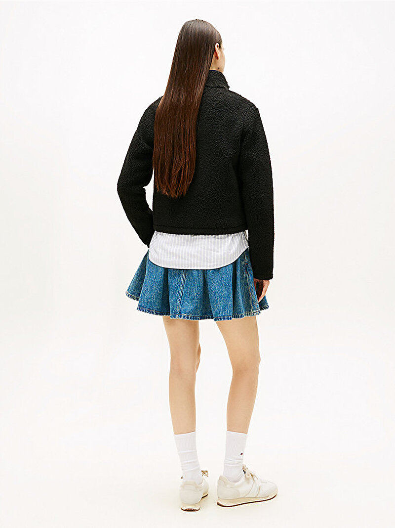 Kadın TJW Regular Flag Sweatshirt Siyah DW0DW21926BDS